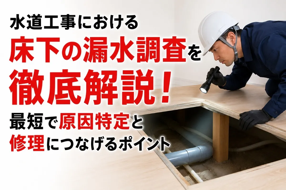 水道工事における床下の漏水調査を徹底解説！最短で原因特定と修理につなげるポイント