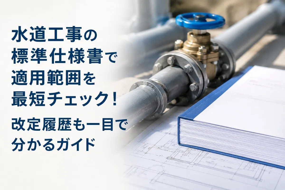 水道工事の標準仕様書で適用範囲を最短チェック！改定履歴も一目で分かるガイド